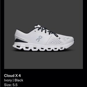 On cloud x 4 sneakers size 5.5 women. Only worn once in mostly carpet office.